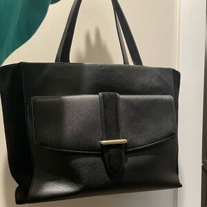 Kate spade black leather and suede tote